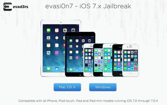 ▲ iOS 7 越狱著名工具 evasi0n 图片来自：199IT