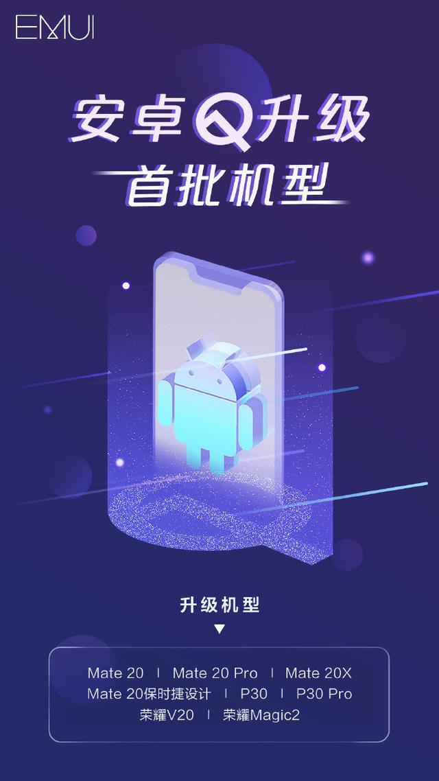 华为首批可升级Android 10 Q手机公布：共8款