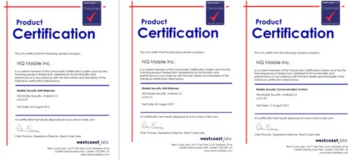 网秦再获2013年西海岸认证领跑手机安全行业