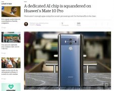 华为Mate 10 Pro专用AI芯片不止于拍照和翻译