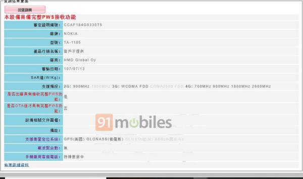 诺基亚神秘手机TA-1105现身网络