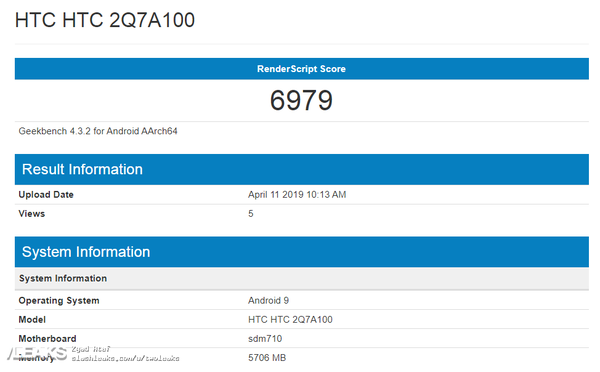 HTC新机GeekBench跑分