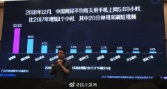 中国网民2018年平均每天多玩1小时手机