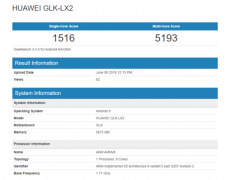 华为nova 5i现身Geekbench数据库 搭载麒麟710