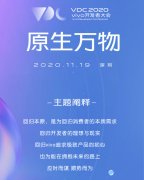 11月19日召开 2020 vivo开发者大会报名正式开启